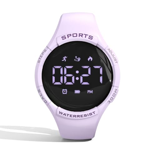 Fitness Watch No Need App Pedometer Watch for Calories, Distance, Step Counter for Walking Mens Womens Digital Watch Fitness Tracker Without Smartphone Purple
