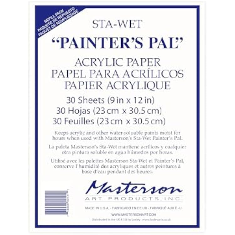 Masterson Sta-Wet Painters Pal Palette Acrylic Paper Refill 30 Sheets