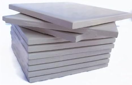 Glossy White Ceramic Tiles 4 1/4" by 4 1/4" by 1/4" Set of 10 Plus 25 Page Full Color Guide How to Paint Tiles and 4 Page Full Color How to Install Bathroom Tiles Guide