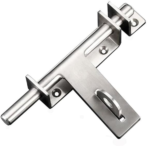 dingchi Sliding Bolt Gate Latch, Safety Lock Bolt Hasp, Heavy Duty 304 Stainless Steel Barrel Door Latches, with Padlock Hole, Brushed Finish