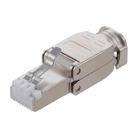 NavePoint CAT6A Shielded Toolless RJ45 Plug with Metal Batch, 20 Pack