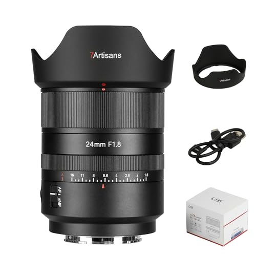 7artisans AF 24mm F1.8 Camera Lens for Sony E Mount,Full Frame,Large Aperture,Prime,STM Auto Manual Focus,FaceEye Auto Focus,for PortraitureStreet PhotographyHumanistic Subjects