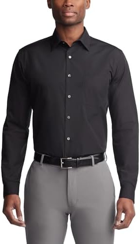 Van Heusen Mens Dress Shirt Regular Fit Poplin Solid