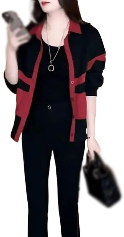 Spring Autumn Coat Women's Shirt Korean Jacket Female Ladies red M