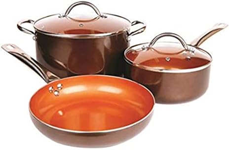 Copper Cookware Set 5-Piece Luxury Ceramic Induction Non-Stick