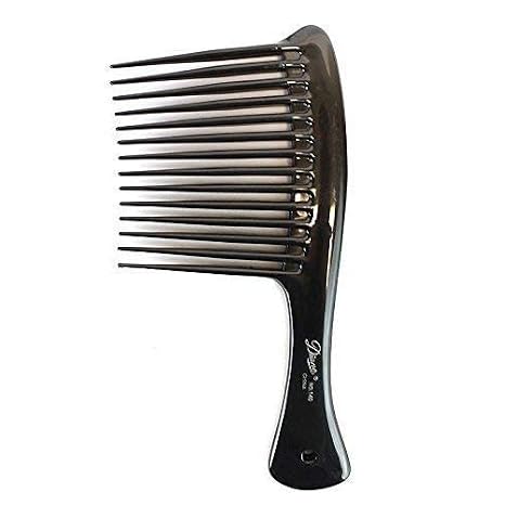 Diane Rake Comb, Wide Teeth for Detangling Thick and Curly Hair, Ideal for Wet or Dry Hair and Even Product Distribution, 8.5-Inch Handle, Black
