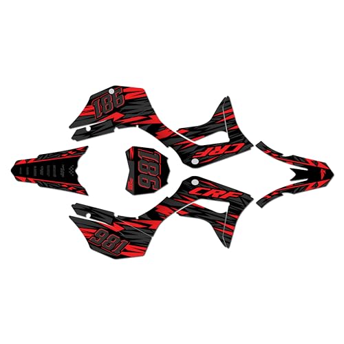 Graphics Kit for Honda CRF 125F 2019-2024 Twitch Series Red 09 Mil - Dirt bike Custom Racing Graphics Decals Stickers Kit, no-plastics