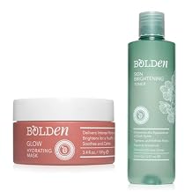 Bolden Skincare Glow Bundle Brightening Toner with Glycolic Acid & Hydrating Face Mask with Hyaluronic Acid for Smooth, Radiant Skin