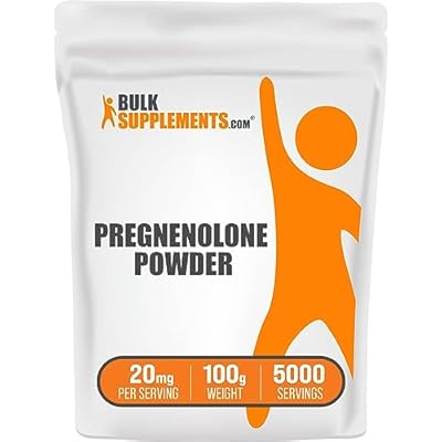 Pregnenolone Powder - Nutritional Supplement, Pregnenolone 20mg - Pure & Gluten Free, 20mg per Serving, 100g 3.5 oz Pack of 1
