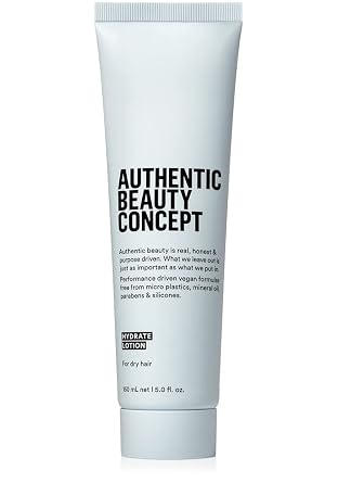 Authentic Beauty Concept Hydrate Lotion | Hydrating Hair Lotion | Leave-In Cream | Protects from Blow Dry Damage & Helps fight Frizz | Normal To Dry or Curly Hair | Vegan & Cruelty-free | 5 fl. oz