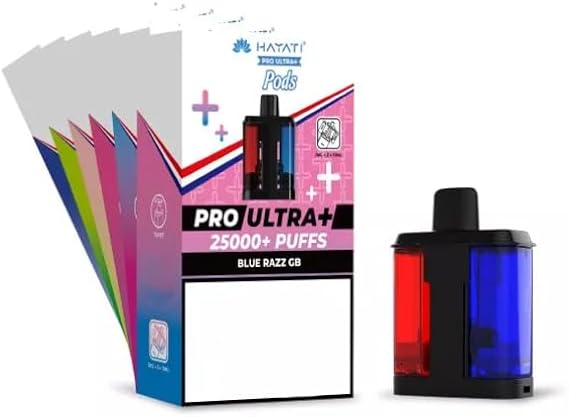 Hayati Pro Ultra+ 25k Pod Refillable–25000 pods Long Lasting System Easy Install-Pack of 1 (Blue Razz Cherry)