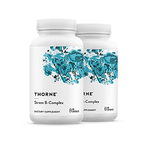 Thorne Vitamin B Supplement, Stress B Complex, Pantothenic Acid Strengthening, 60 Capsules, Set of 2, Total 120 Capsules  120 Servings