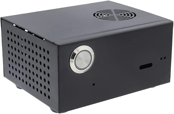 Geekworm X825-C8 Metal Case for Raspberry Pi 4B & X825 V2.0 & X735 | With Power Switch and 4010 Cooling Fan
