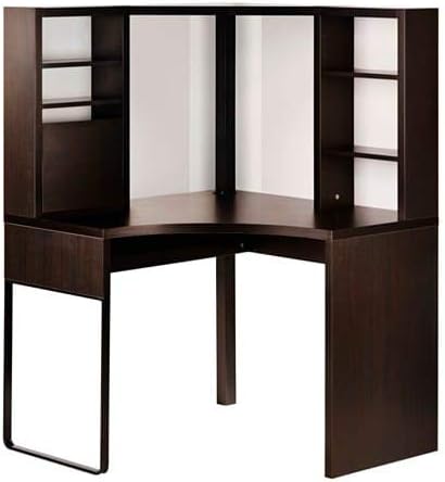 MICKE Corner Workstation, Black Brown 303.542.74