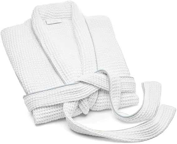 BOLL & BRANCH Waffle Robe - 100% Organic Cotton - Ultra Soft, Lightweight, and Breathable - Unisex