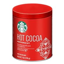 Starbucks Hot Cocoa Mix Tin, Peppermint Hot Cocoa Mix, 7 Ounce Tin (Pack of 1)