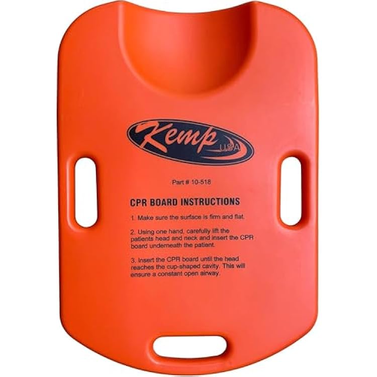 Kemp USA Medical CPR Board for Training and Administration - 24L x 17W Contoured Sides - First Aid Kit & Emergency Supplies
