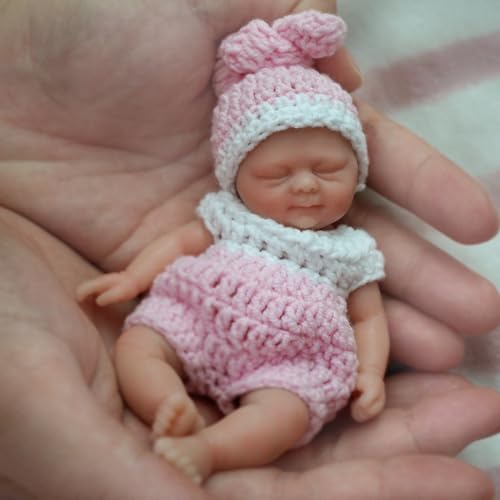 Reborn Baby Dolls 4.5 Open Eyes Micro Preemie Full Body Silicone 13cm Baby Doll Lifelike Mini Silicone Doll