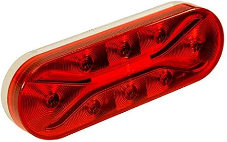 Optronics 6" Oval L.E.D. Light Guide - Red Lens (STL602RB) - Single