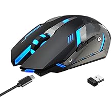 SANOXY Gaming Mouse 5 Button USB Wireless Luminous LED Breathing Fire Button DPI Laptop PC (Silver & Black)