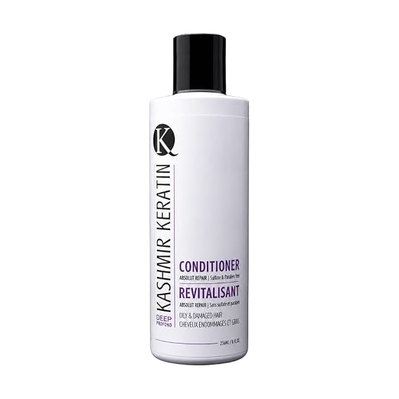 Kashmir Keratin Deep Conditioner For Oily And Damaged Hair Sulfate And Paraben (8 Fl Oz.)