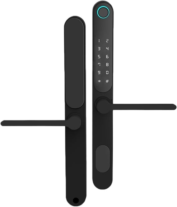 Smart Door Lock, Double-Side Weatherproof Outdoor Keyless Smart Mortise Lock Bluetooth Digital Keypad Aluminum Fingerprint Door Lock With(3585)
