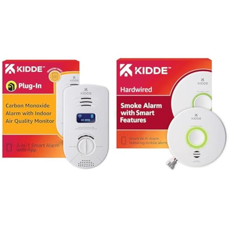 Kidde Smart Carbon Monoxide & Smoke Detector Bundle with Air Quality Monitor and WiFi Connectivity