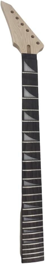 Maple Guitar Neck 24Fret 25.5inch Rosewood Fretboard Shark Fin Inlay Bolt One Heel Reversed head