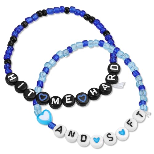 Mikovivi 2pcs Concert Merch Bracelet, 6.69in Tour Bracelets with Box Trendy Concert Fans Jewelry Gifts Friendship Bracelet Concert Merch Outfit for Women