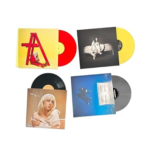 Billie Eilish Complete Color Discography Collection: Don't Smile At Me Red When We All Fall Asleep, Where Do We Go? Yellow Happier Than Ever / Hit Me Hard and Soft Grey