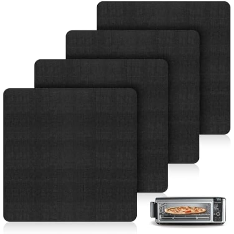 AIEVE Air Fryer Liners, 4 Packs Teflon Oven Liners for Bottom of Oven Compatible with Ninja Foodi SP101 SP201 SP301 SP351, Reusable Non-stick Air Fryer Baking Mat Sheets 12x12