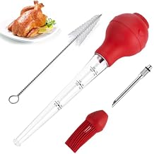 QPMR Turkey Baster, Premium Baster Tool for Cooking-Baster Syringe for Home Baking and Roaster Turkey, Include Detachable Silicone Bulb, 2 Meat Marinade Injector Needles for Thanksgiving