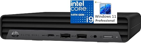 HP Mini PC Desktop Computer, Elite Mini 800 G9 with Intel i9-14900, (16GB RAM, 512GB SSD), Triple 4K Display Support, 6X USB Ports, Ultra-Quiet Design, Keyboard and Mouse, Windows 11 Pro
