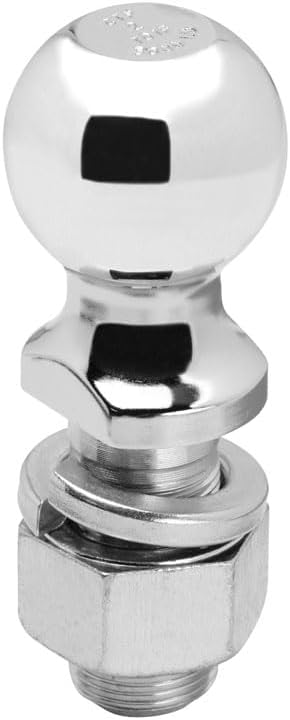 Draw-Tite 63830 Trailer Hitch Ball, 2 Inch Diameter, 8,000 lbs. Capacity, 1-1/4 Inch Shank Diameter, 2-3/4 Inch Shank Length, Chrome