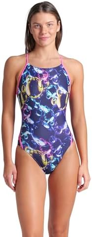 Arena Womens Arena Womens Feel Line Soap Bubbles Web Back One Piece Swimsuit