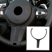 Carbon Fiber ABS Steering Wheel Trim Cover Replacement for BMW F30 F31 F12 F13 M-Sport 4-Series All Models F32/F33/F36 2014-2018
