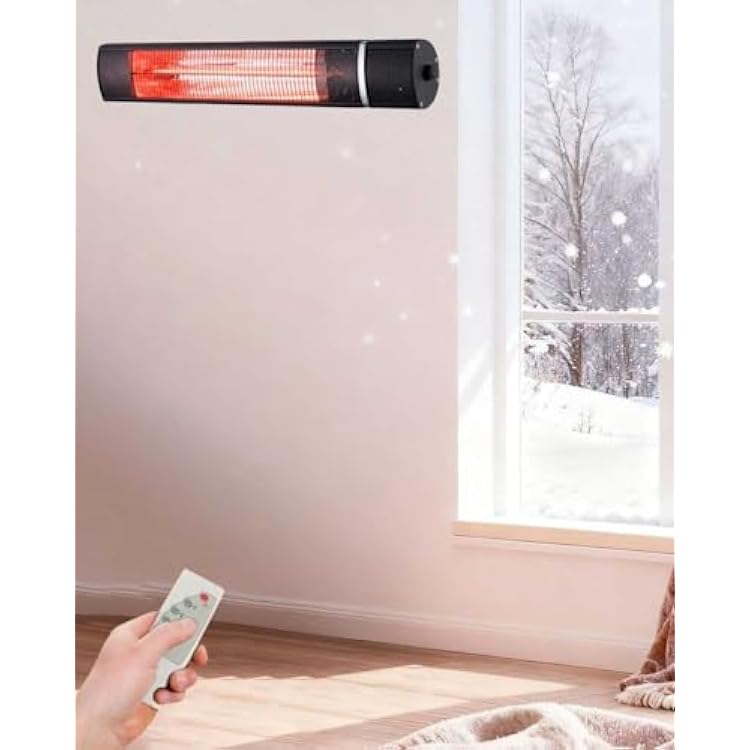 Wall Mount Outdoor Heater, IP65 Waterproof, Infrared Electric Patio Warmer, with Remote Control, for Porch Garage Balcony,Eu 220v2000w
