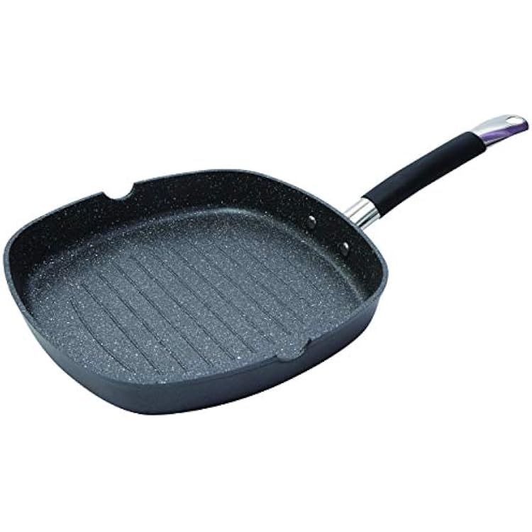 MasterPro by Bergner Home Forged Aluminum 11 Inch Grill Pan Marble Scratch Resistant Coating