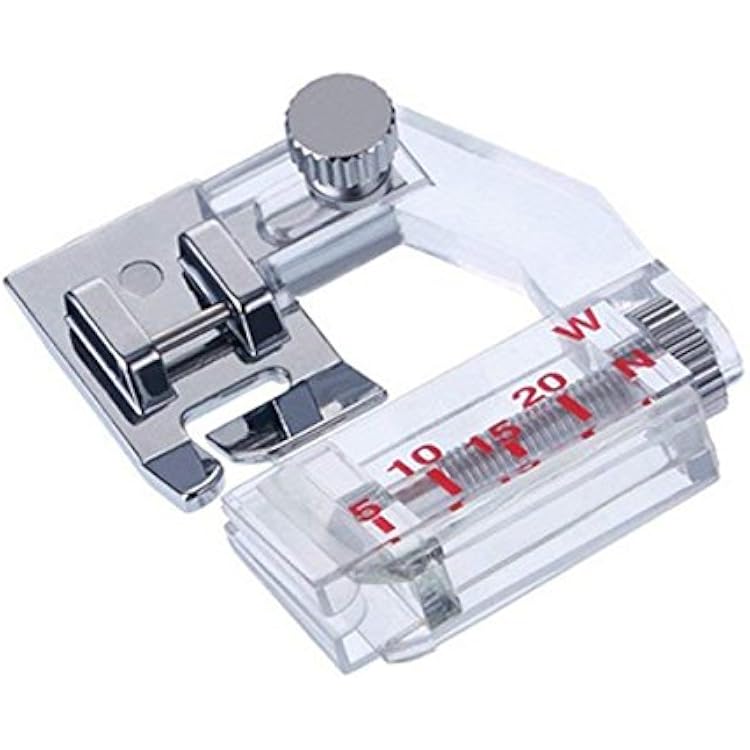 Adjustable Tap Bias Binder Foot for All Low Shank Snap-On Singer, Brother, Babylock, Euro-Pro, Janome, Kenmore, White, Juki, New Home, Simplicity, Elna and More! Adjustable Range from 5mm to 20mm