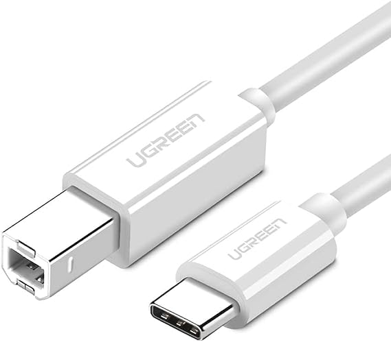 Ugreen Type-C USB B Printer Cable, 1.5 Meters, White