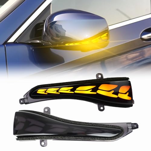 Side Mirror Light Led DRL Turn Signal Dynamic Sequential Blink Car Lights Running Indicator Marker Lamps Compatible with Infiniti Q50 Q60 Q70 QX30 QX50 QX60 QX70 For Nissan Skyline Smoked