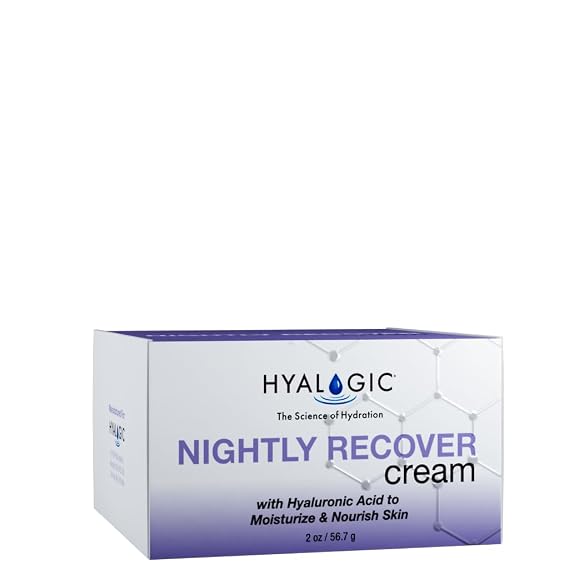 Hyalogic Spa Nightly Recover Facial Night Cream Moisturizer With Hyaluronic Acid for Smoother and moisturized Skin, 2 oz