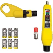 Klein Tools VDV002-820 Coax Push-On Connector VDV Kit, Includes The Tools Needed to Prepare, Connect and Test Coax Cables
