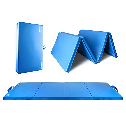 RitFit Upgraded Folding Exercise Mat, 2 Inch Thick Gymnastics Mat 3x6,4x8,4x10,2x8 with Carrying Handles for Yoga, MMA, Stretching, Core Workouts and Home Gym Protective Flooring