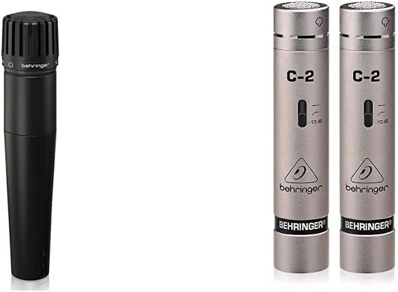 Behringer SL75C Dynamic Cardioid Microphone C-2 (2) Matched Studio Condenser Microphones Bundle