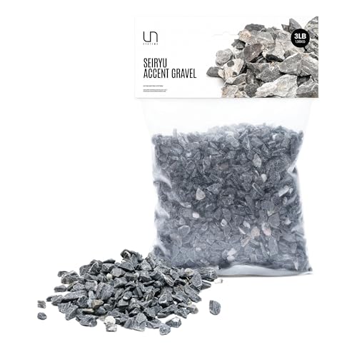 UNS Accent Stone - Aquascaping Hardscape for Freshwater Aquarium Aquascape - Shrimp, Turtle, Betta Fish Tank Decoration - Blue Gray Substrate Gravel for Terrariums - Seiyru Mountain Gravel, 3 lb