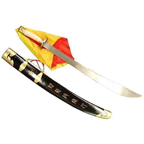 Traditional Kung Fu Broadsword with Black Scabbard for Wushu, Tai Chi, Shaolin, Martial Arts Weapon. Tds010