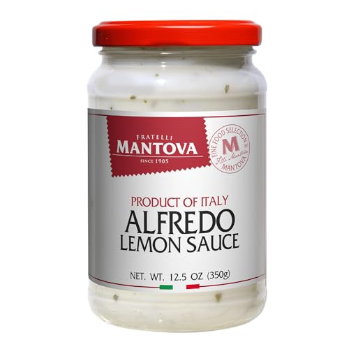 Mantova Alfredo Lemon Sauce, 12.5 oz. Pack of 2, Product of Italy, Traditional, All-Natural, Ready-to-Eat Pasta Sauce, No Artificial Coloring, Flavoring or Preservatives