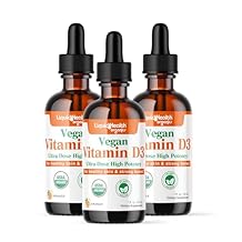 LIQUIDHEALTH Vitamin D3 4000 IU, USDA Organic Vitamin D Liquid Drops for Adults & Kids, Vegan Vitamin D for Immune System Support, Bone Health, Mood Support, Healthy Skin - Made in USA (3 Pack)