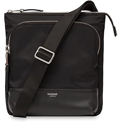 KNOMO Carrington Womens Messenger Bag 10 Inch Small Crossbody Shoulder Bag for Tablets Water-Resistant Nylon with RFID Protection and Organizational Pockets Black